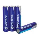 Blíster con 4 pilas alcalinas AAA, VOLTECK AL-AAA