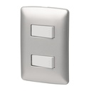Placa armada 1 interruptor 1 escalera, plata, línea Italiana PA-APDO-EIP
