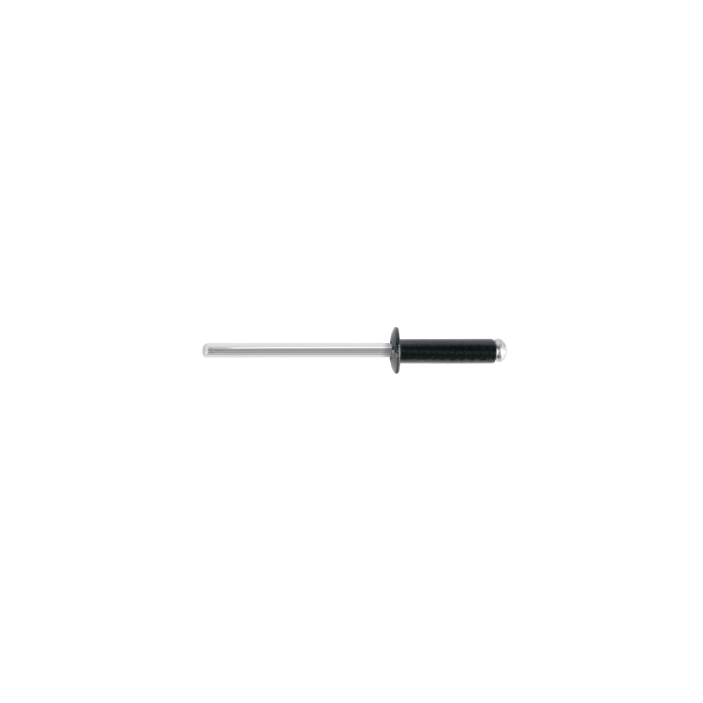 Bolsa c/50 remaches 1/8'x3/8' negros de aluminio, ala 1/4' R-46BN