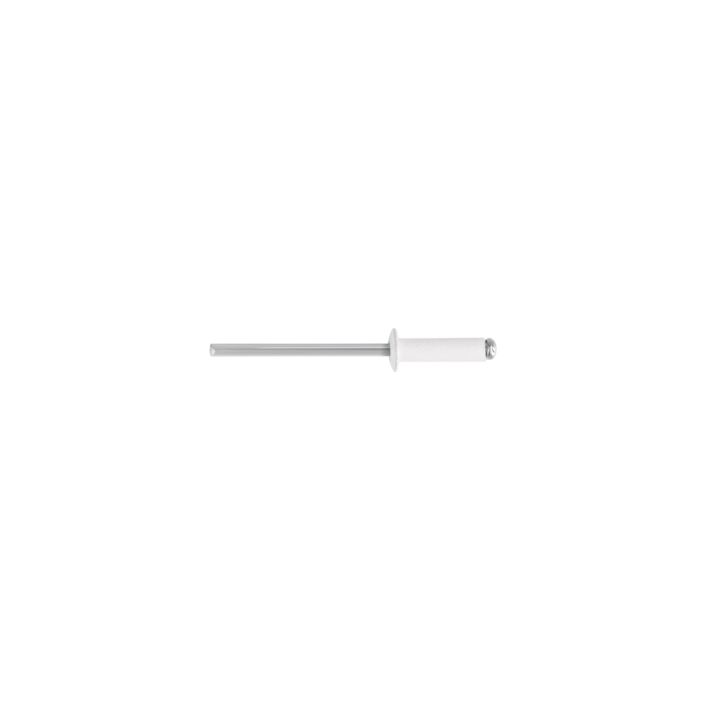 Bolsa c/50 remaches 1/8'x3/8' blancos de aluminio, ala 1/4' R-46BB