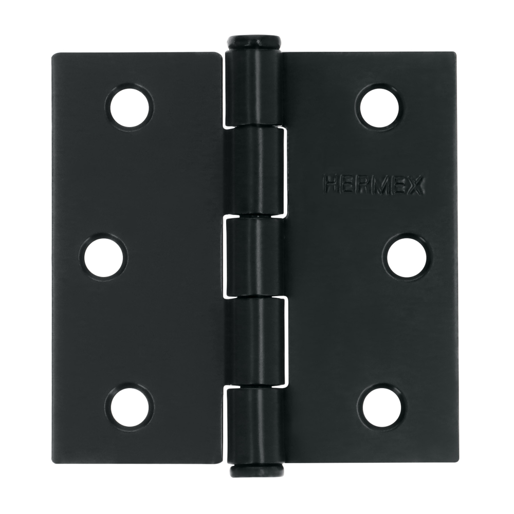 Bisagra cuadrada 2 1/2', negro mate, cabeza plana, HERMEX BC-256P