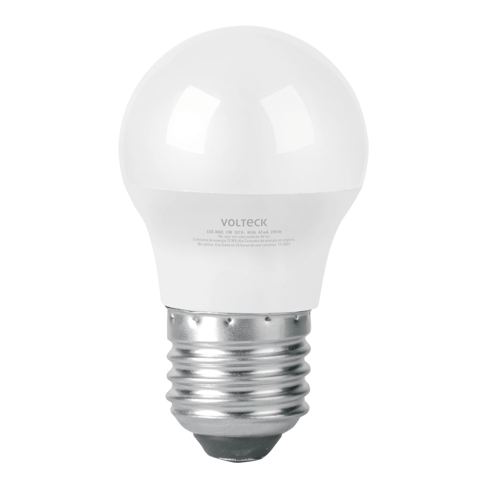 Foco LED 3W (25W) G45, 3000K blanca cálida, 270 lm, blíster LED-30GC