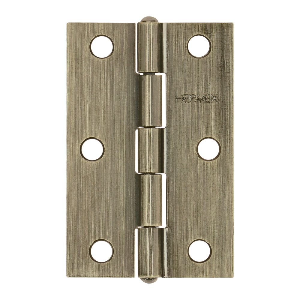 Bisagra rectangular 2-1/2' latón antiguo, HERMEX BR-252