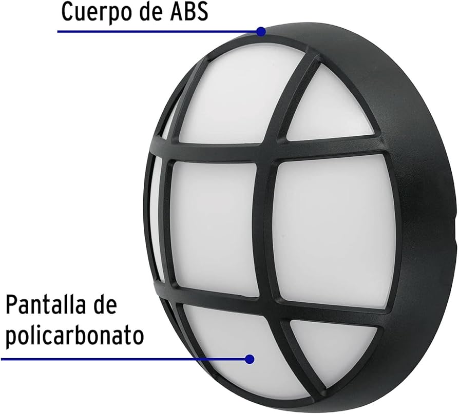 Arbotante LED exterior 14 W 6500K, 26 cm, redondo, VOLTECK ARB-205L