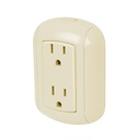 Contacto de sobreponer dúplex 2 polos+ tierra, ABS, VOLTECK COSO-DA-2