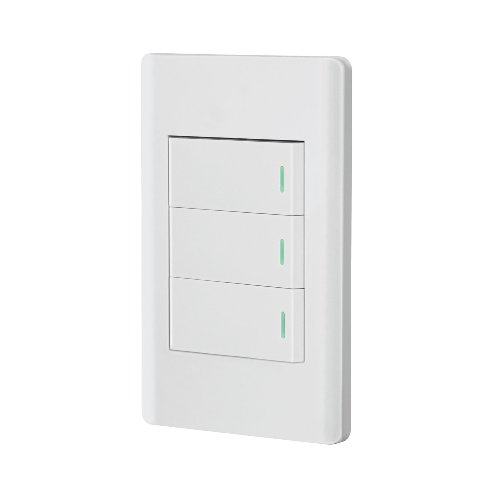 Placa armada blanca 2 interruptores 1 de 3 vías 1 mód,Lisboa PA-APTR-ELB