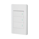 Placa armada blanca 2 interruptores 1 de 3 vías 1 mód,Lisboa PA-APTR-ELB