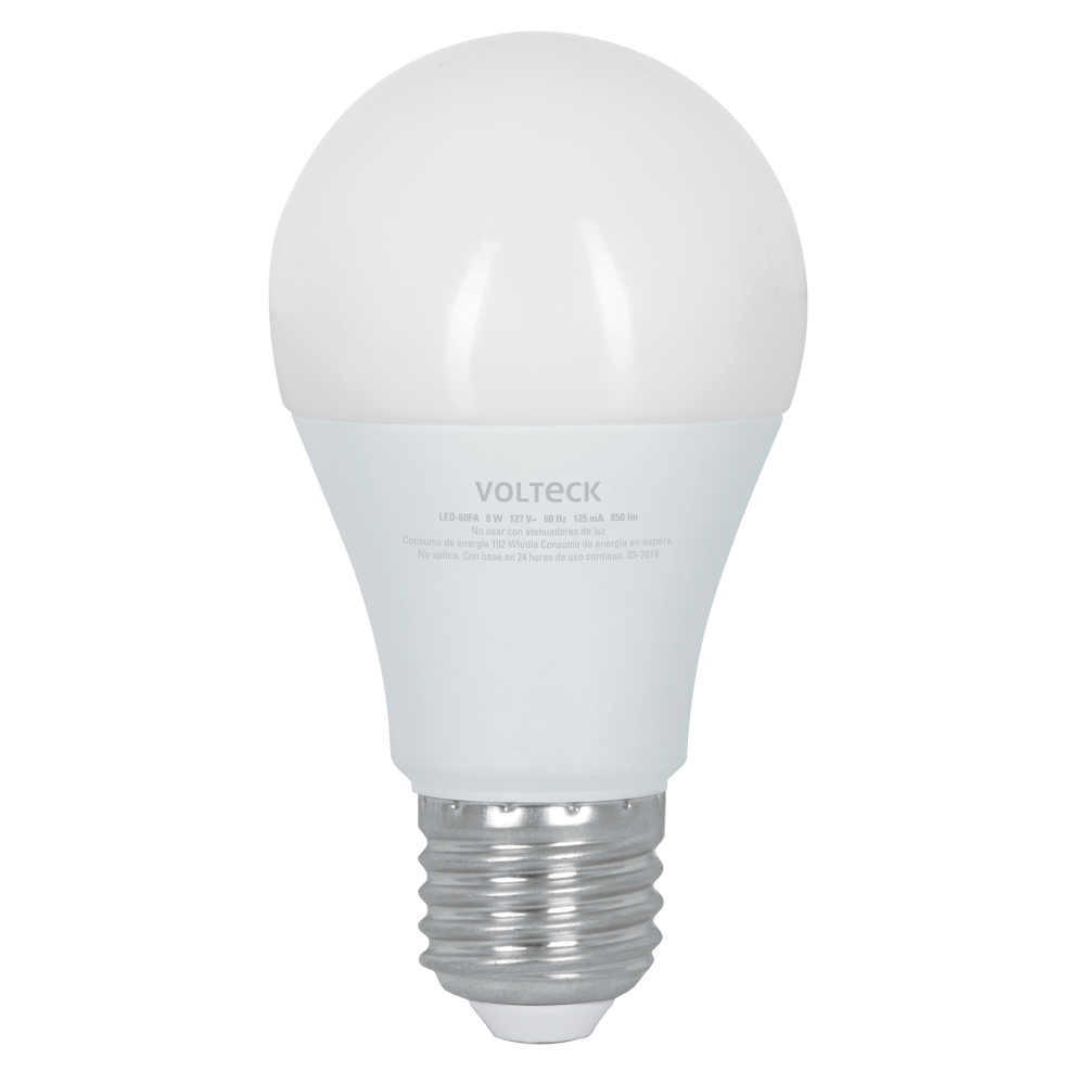 Foco LED 8W (60W) A19 6500K 3 niveles de luminosidad VOLTECK LED-60FA