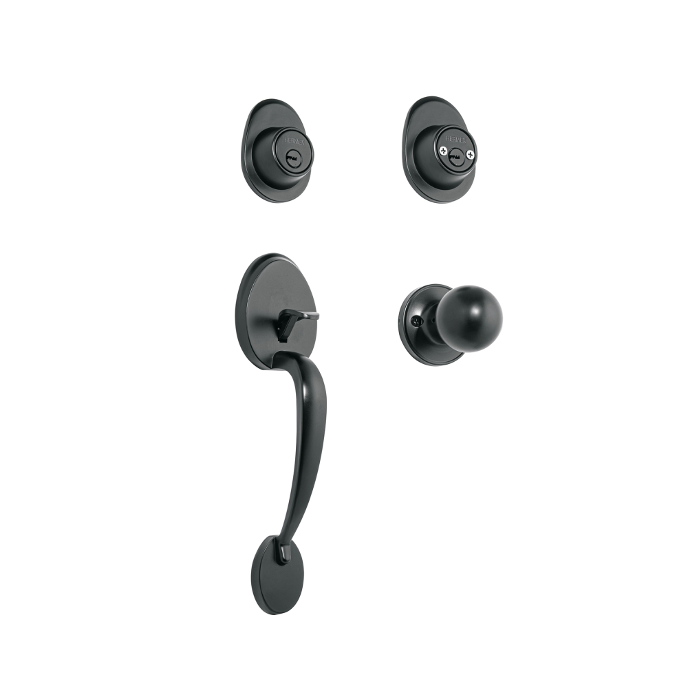 Jaladera/perilla, Lugo llave-llave, Negro, HERMEX CEP-62PJ