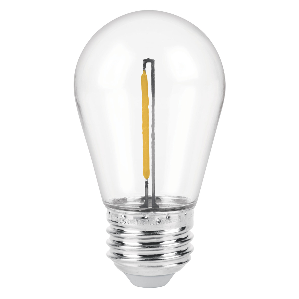 Foco LED filamento 1 W, S14, 2200K luz ambar, E26, VOLTECK LED-141FC
