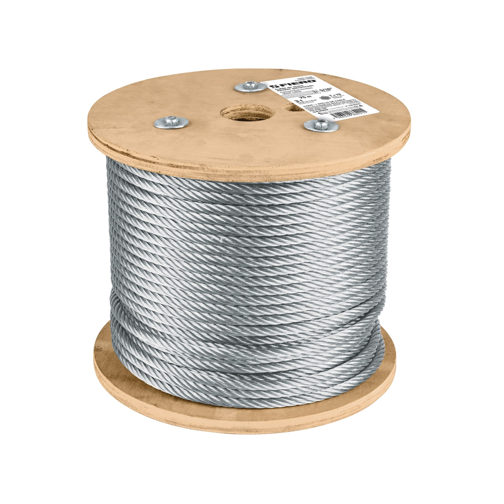 Metro de cable rígido 5/16' de acero 7x7 hilos, 75 m, FIERO CAB-5/16R