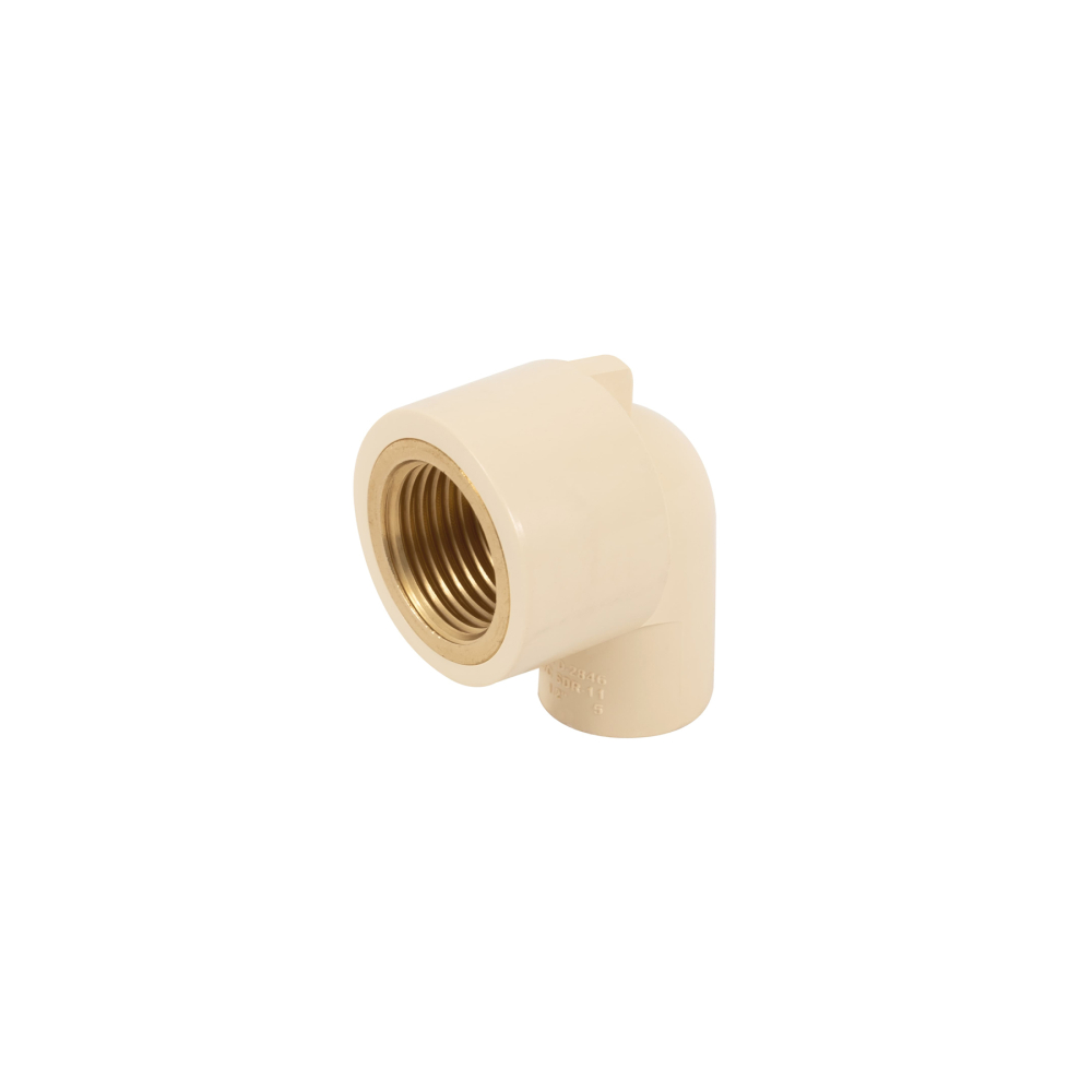 Codo 90° de CPVC con inserto latón 1/2', FOSET CPVC-501