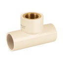 Tee de CPVC 1/2' rosca central hembra inserto latón, FOSET CPVC-701