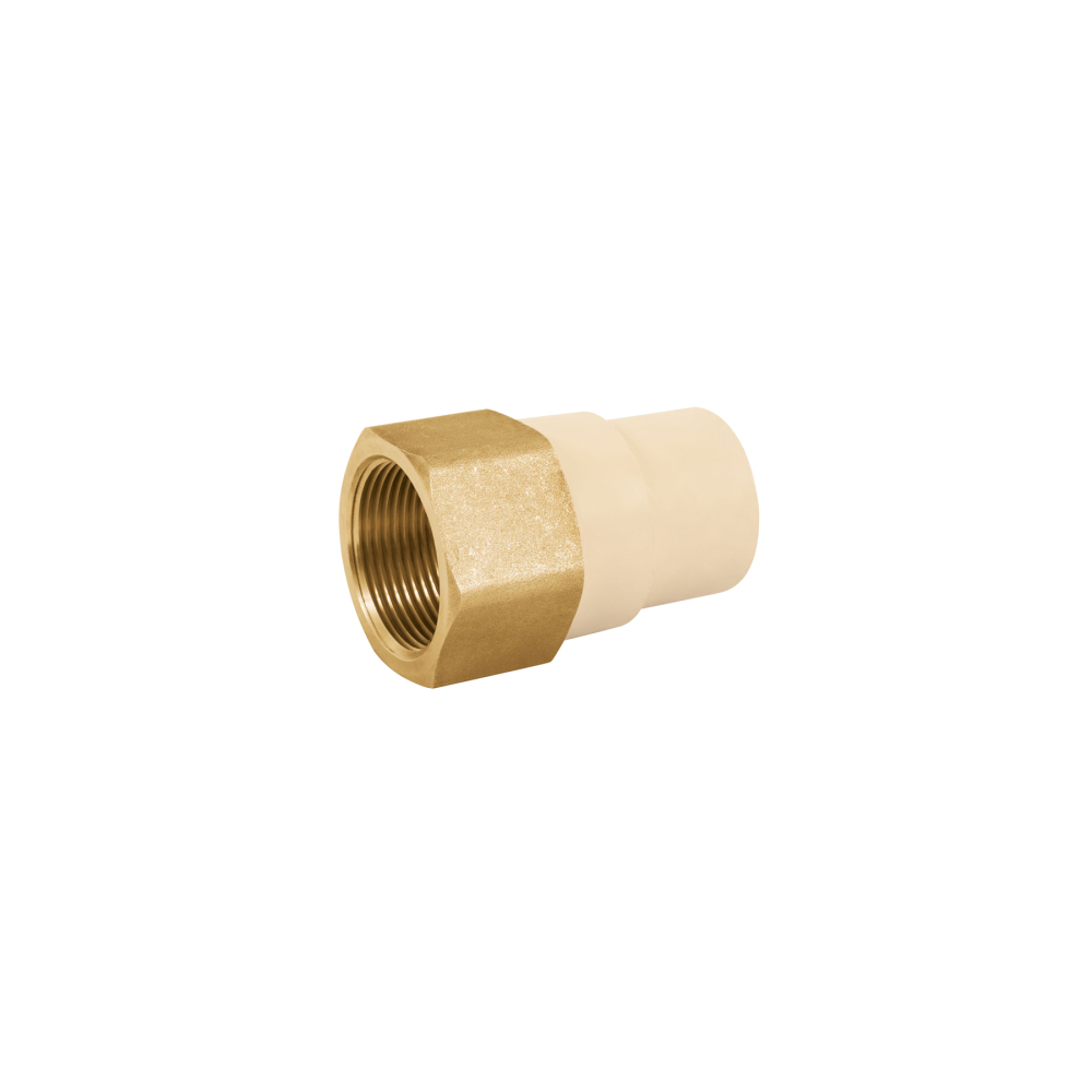 Adaptador hembra de CPVC 1-1/4'con inserto y tuerca de latón CPVC-644