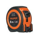 Flexómetro compacto contra impactos 8 m cinta 25 mm, TRUPER FCG-8M