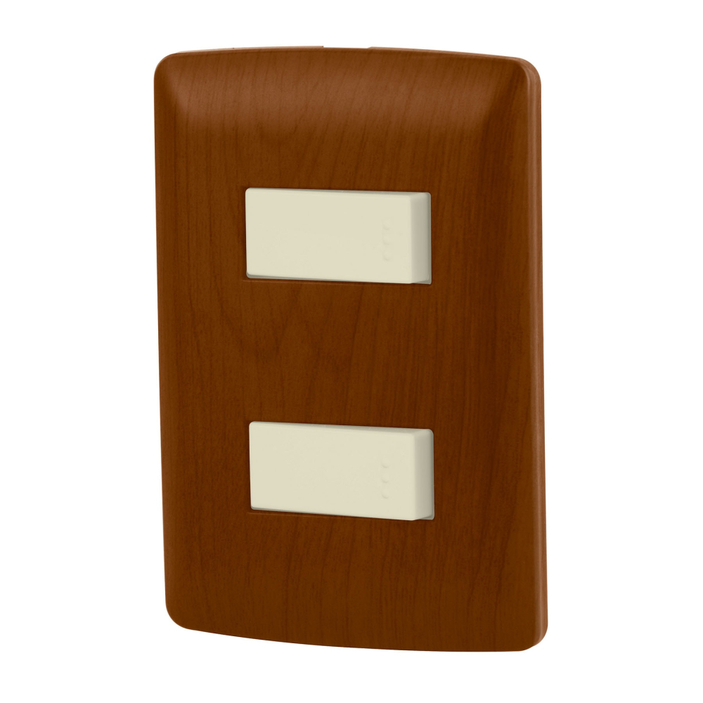 Placa armada 1 interruptor 1 escalera, madera,línea Italiana PA-APDO-EIM