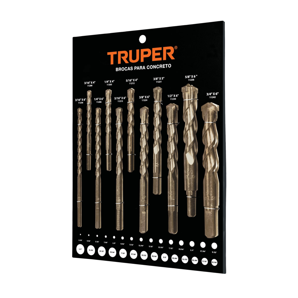 Exhibidor TRUPER de brocas de concreto EXT-BCT