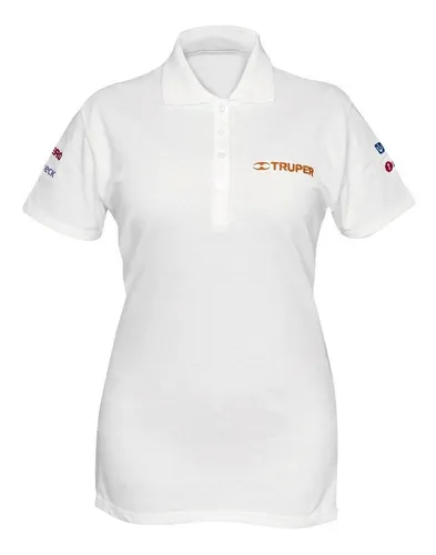 Playera polo para mujer, blanca, M, Truper POL-BD-M