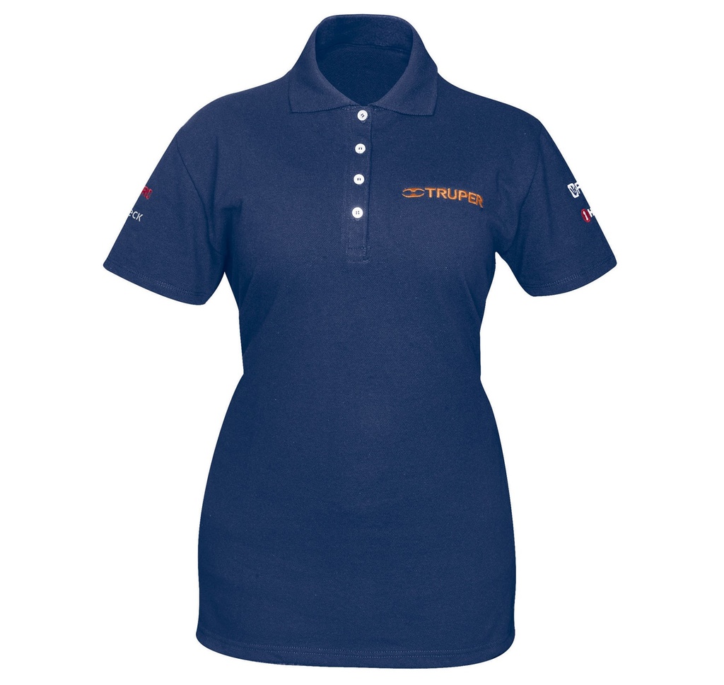 Playera polo para mujer, azul, G, Truper POL-AD-G