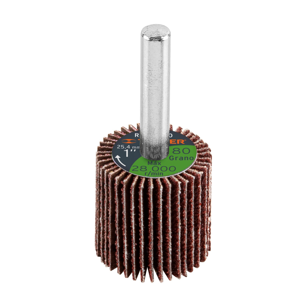 Rueda flap de 1', grano 80, TRUPER RUFLA-180