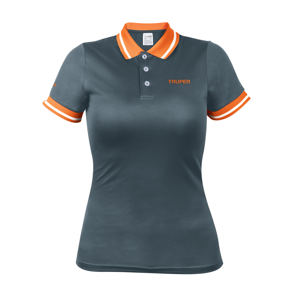 Playera polo performance para mujer, gris, G, TRUPER DRY-GD-G