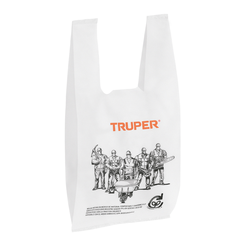 100 bolsas plásticas biodegradables de 20 x 40 cm, TRUPER BOP-40