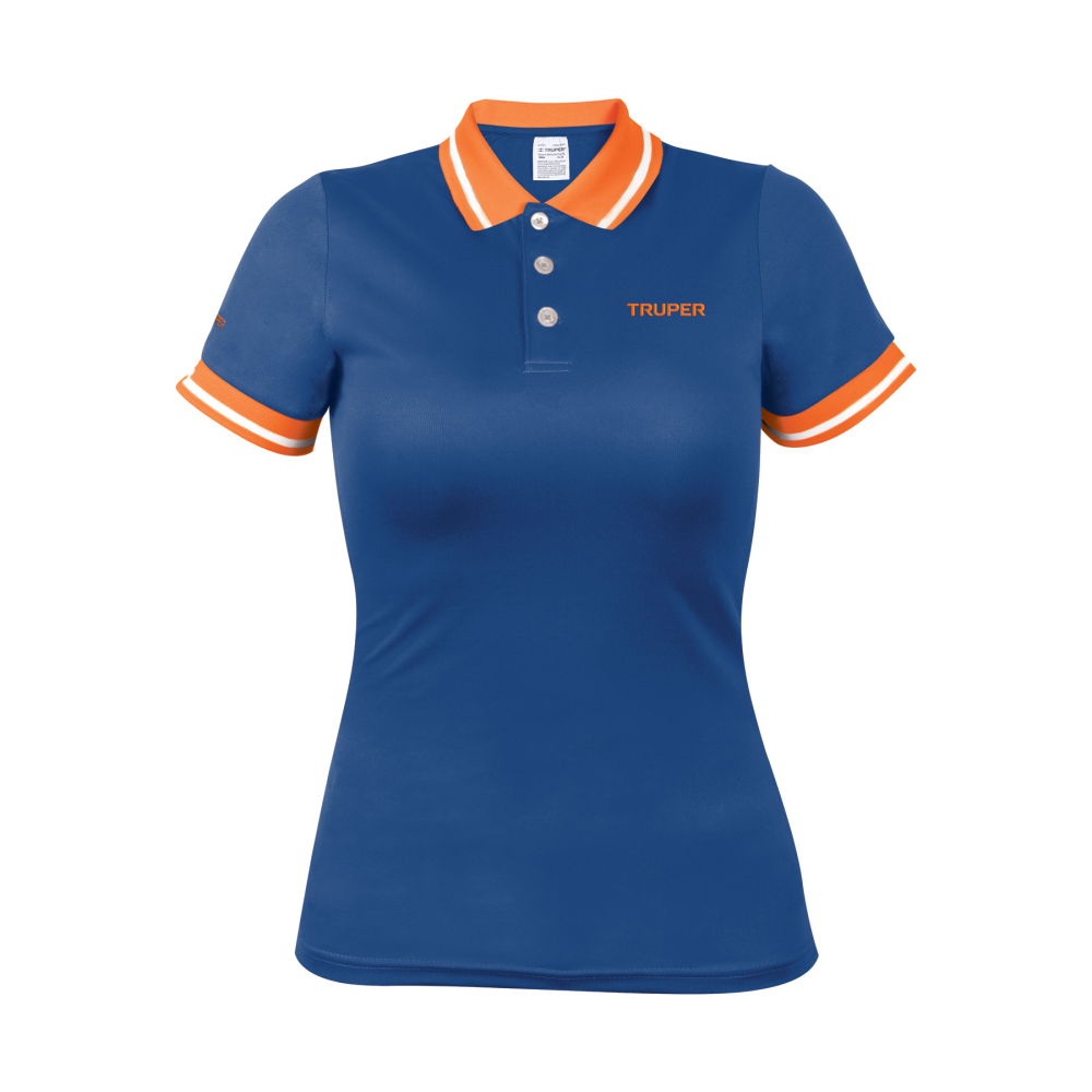 Playera polo performance para mujer, azul, G, TRUPER DRY-AD-G