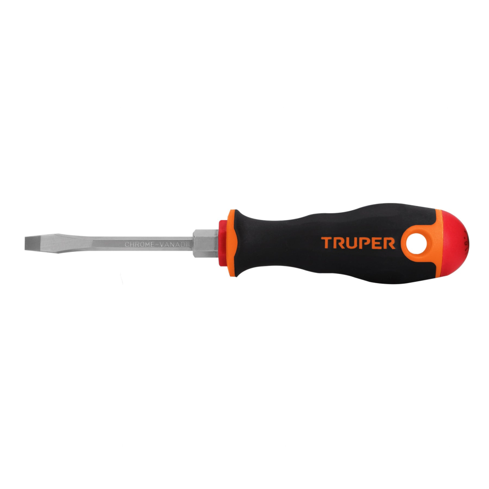 Desarmador plano 3/16' x 3' mango Comfort Grip, TRUPER DR-3/16X3B