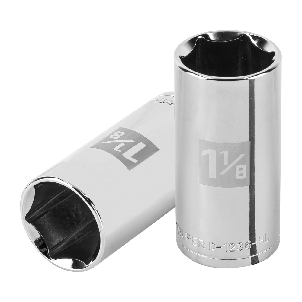 Dado largo de 1-1/8', 6 puntas, cuadro 1/2', TRUPER D-1236-HL