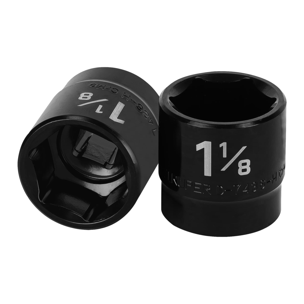 Dado de impacto de 1-1/8', 6 puntas, cuadro 1/2', TRUPER D-7436-H