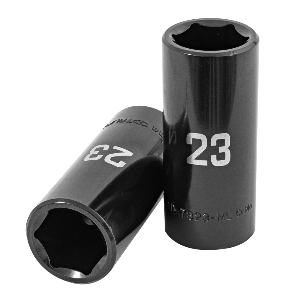 Dado largo impacto de 23 mm, 6 puntas, cuadro 1/2', TRUPER D-7323-ML