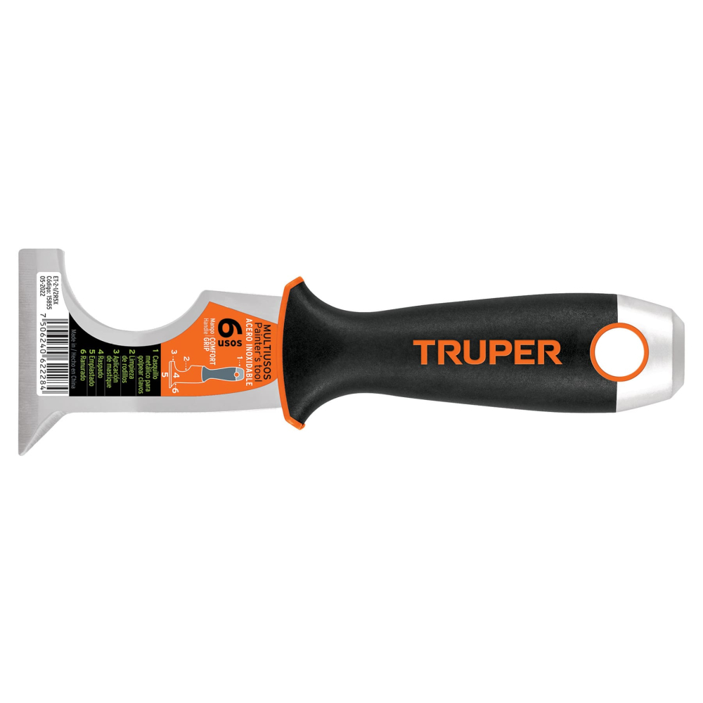 Espátula 2-1/2' de 6 usos, acero inoxidable, Comfort Grip ET-2-1/2R5X