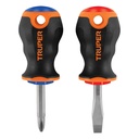 Dúo de desarmadores 1/4' x 1-1/2' mango Comfort Grip, TRUPER JDT-2B