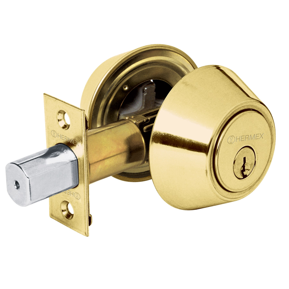 Cerrojo llave-llave latón brillante,llave tradicional HERMEX CERO-12P