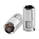 Dado de 9 mm, 6 puntas, cuadro 1/4', TRUPER D-1409-M