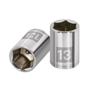 Dado de 13 mm, 6 puntas, cuadro 1/4', TRUPER D-1413-M