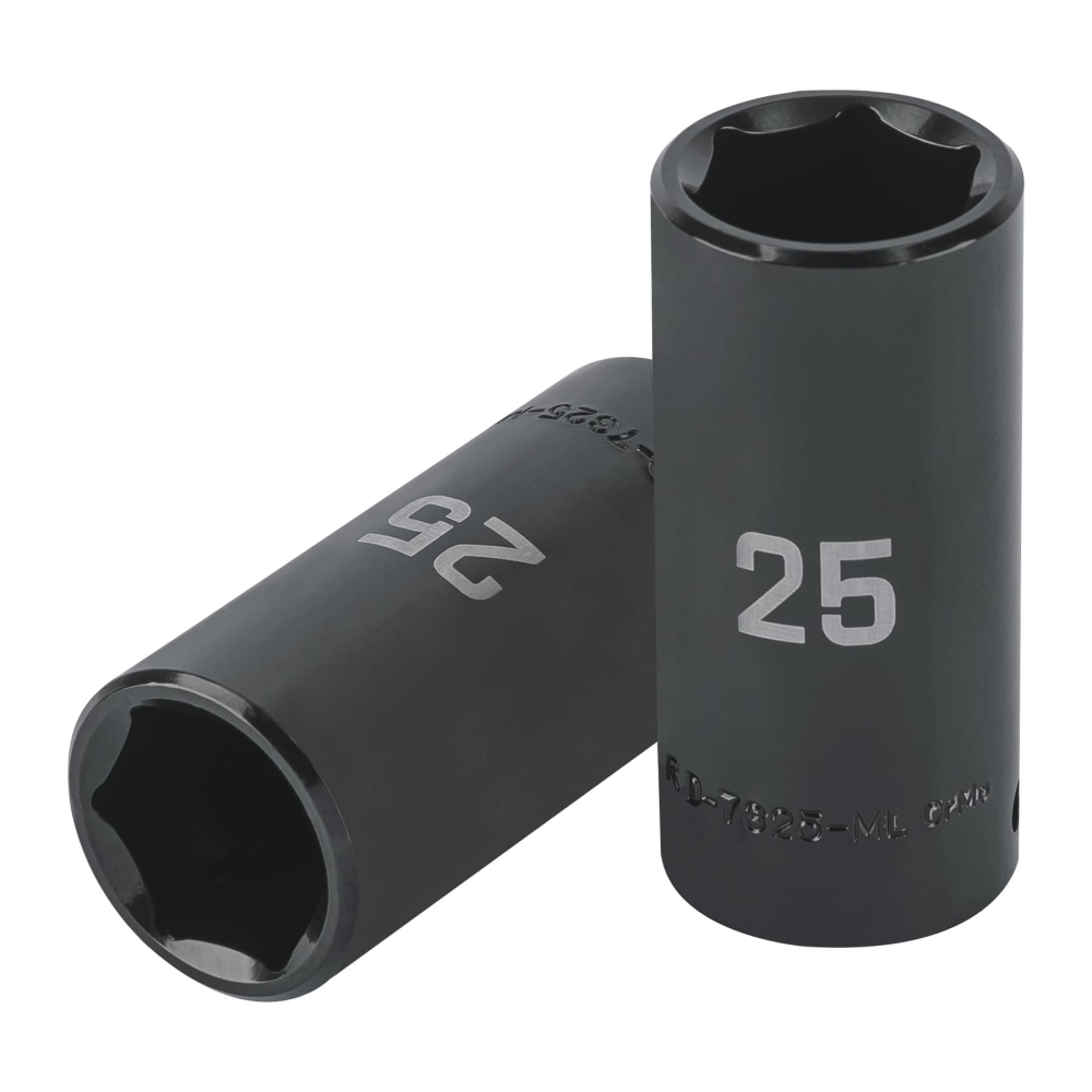 Dado largo impacto de 25 mm, 6 puntas, cuadro 1/2', TRUPER D-7325-ML