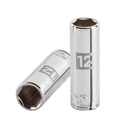 Dado largo de 12 mm, 6 puntas, cuadro 1/4', TRUPER D-1412-LM