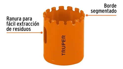 Brocasierra diamante 1-1/2' borde segmentado, TRUPER COSE-1-1/2