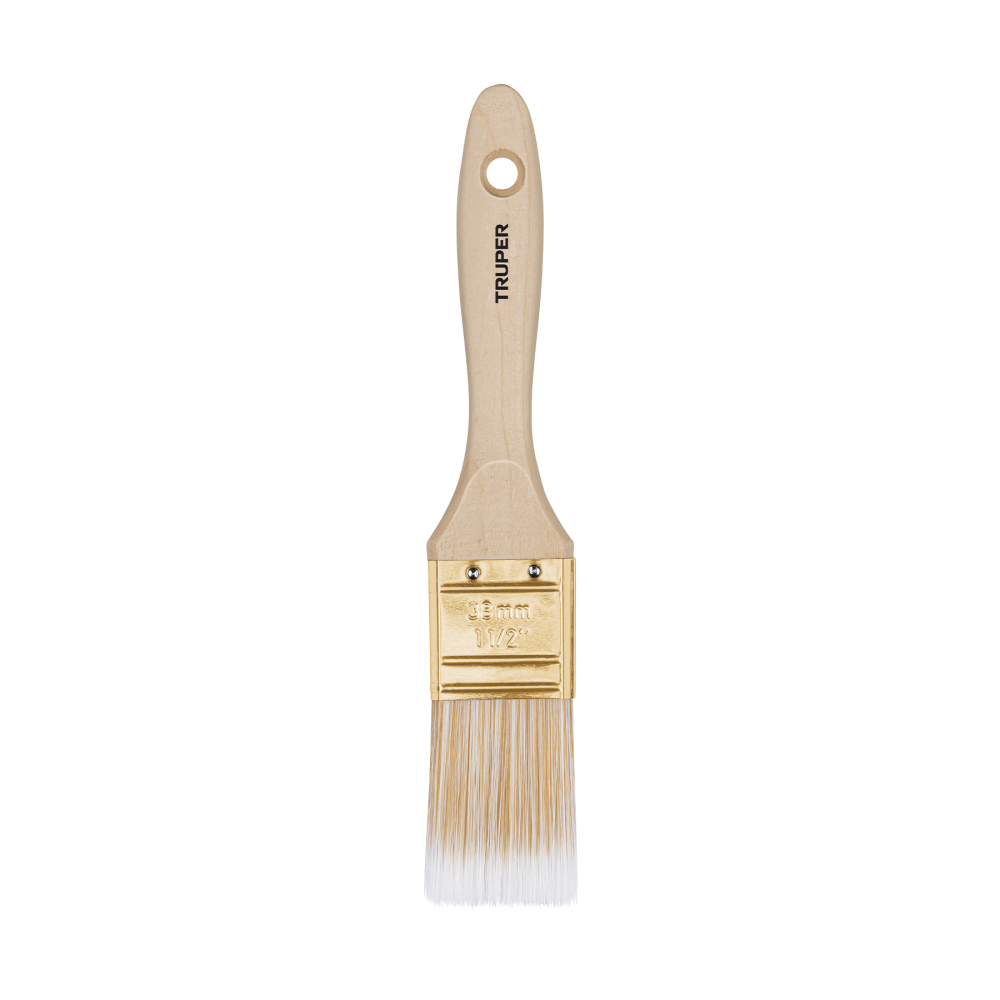 Brocha cerdas sintéticas 1-1/2' corte recto, mango de madera BRT-1-1/2S