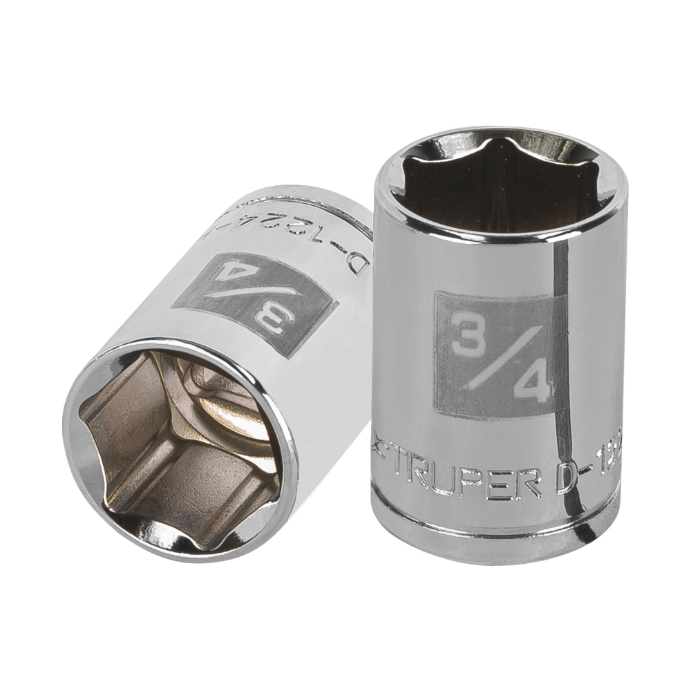 Dado de 3/4', 6 puntas, cuadro 1/2', TRUPER D-1224-H