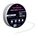 Metro de cadena de 3 mm de plástico blanca, carrete de 50 m CAPL-3B