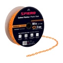 Metro de cadena de 3 mm de plástico naranja, carrete de 50 m CAPL-3A
