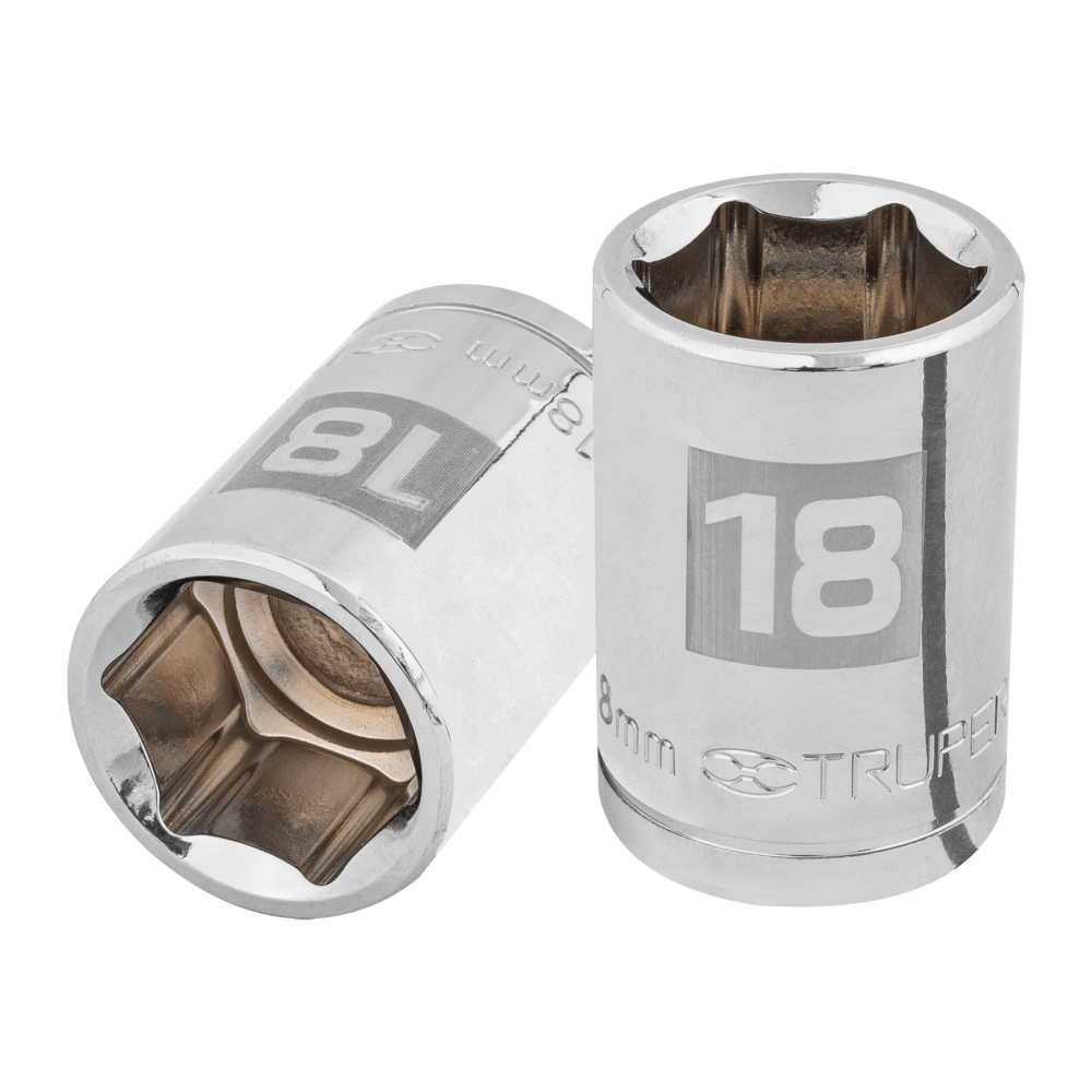 Dado de 18 mm, 6 puntas, cuadro 1/2', TRUPER D-1218-M