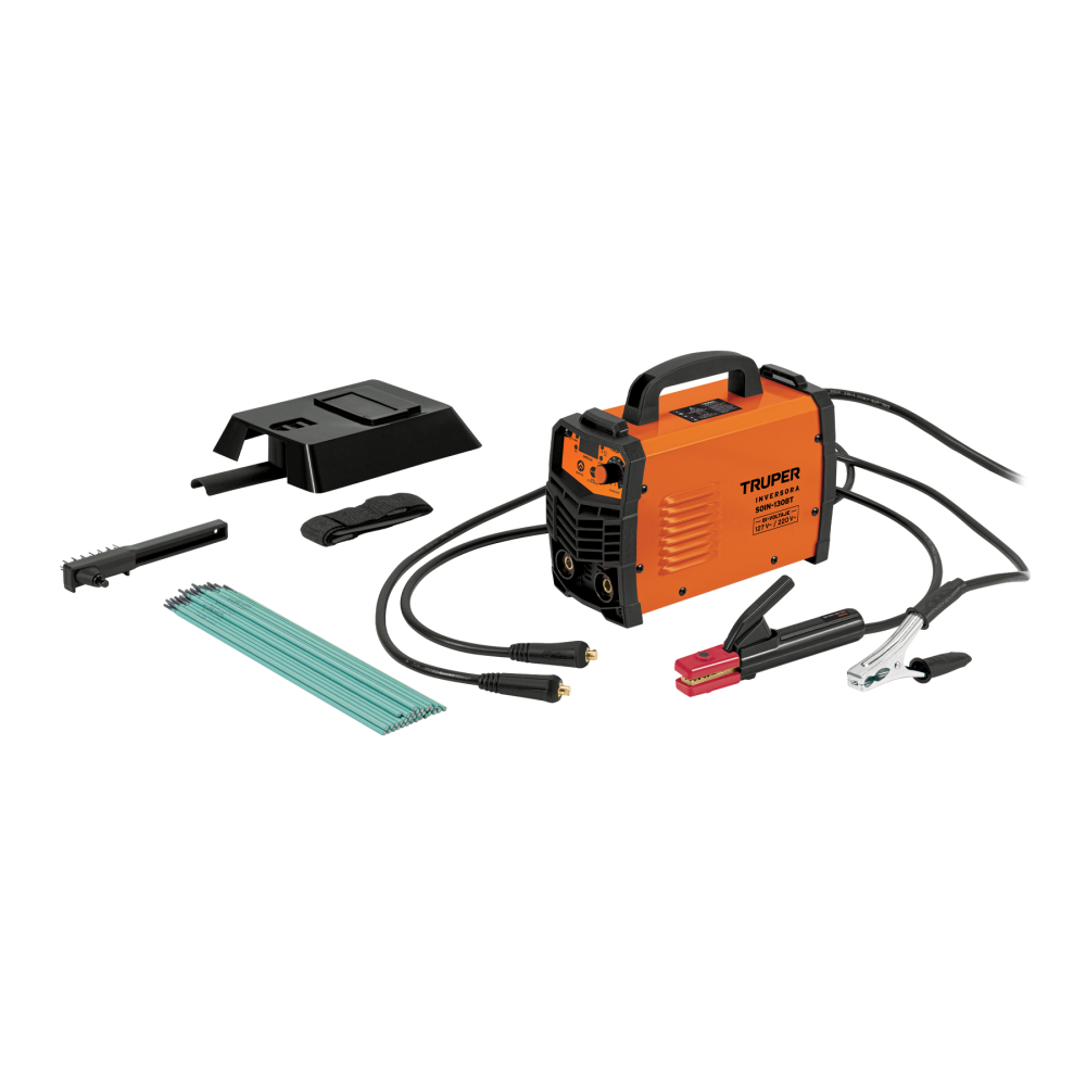 Soldadora inversora 130A, bi-voltaje 127/220V, TRUPER SOIN-130BT