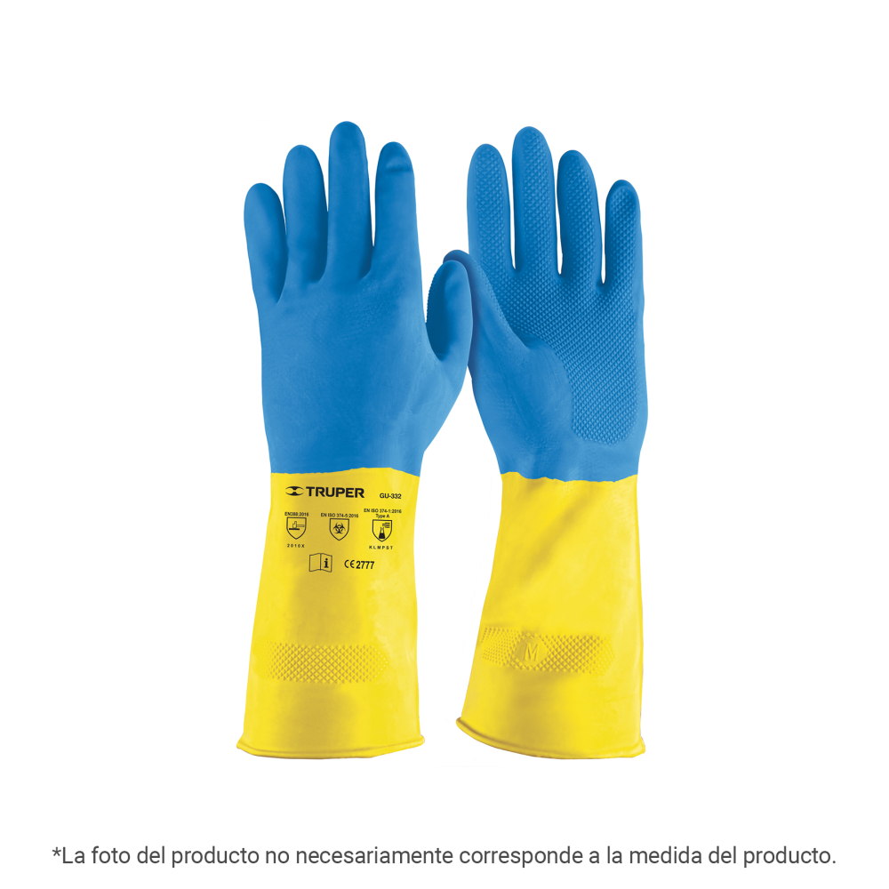 Guantes de látex reforzados para limpieza, EG, TRUPER GU-334