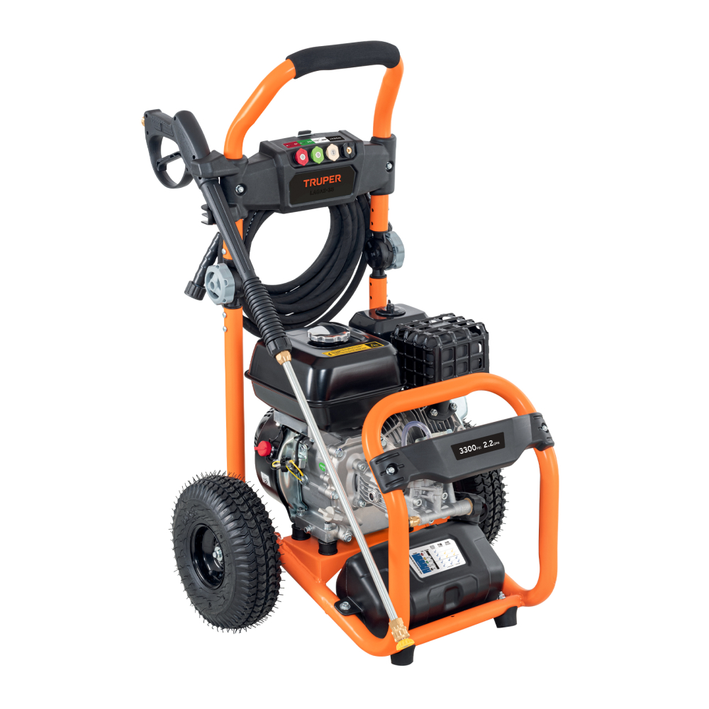Hidrolavadora con motor a gasolina, 3,300 PSI, TRUPER LAGAS-33