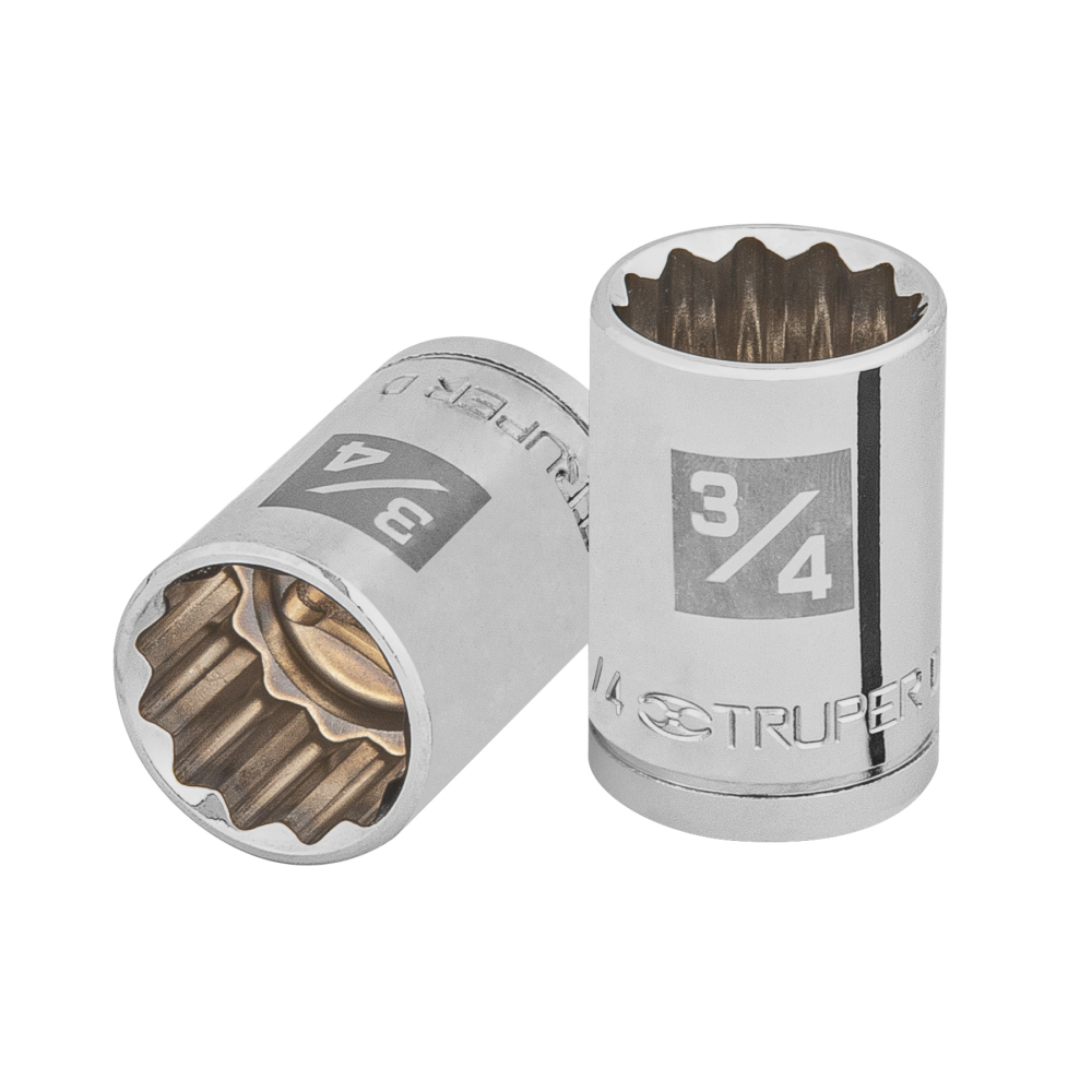 Dado de 3/4', 12 puntas, cuadro 1/2', TRUPER D-1224