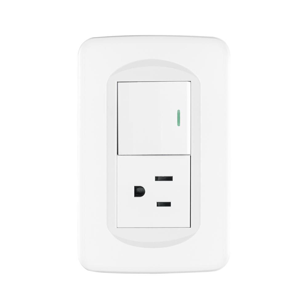 Placa armada interruptor y contacto 1.5 módulos, Toledo PA-APCO15-TB