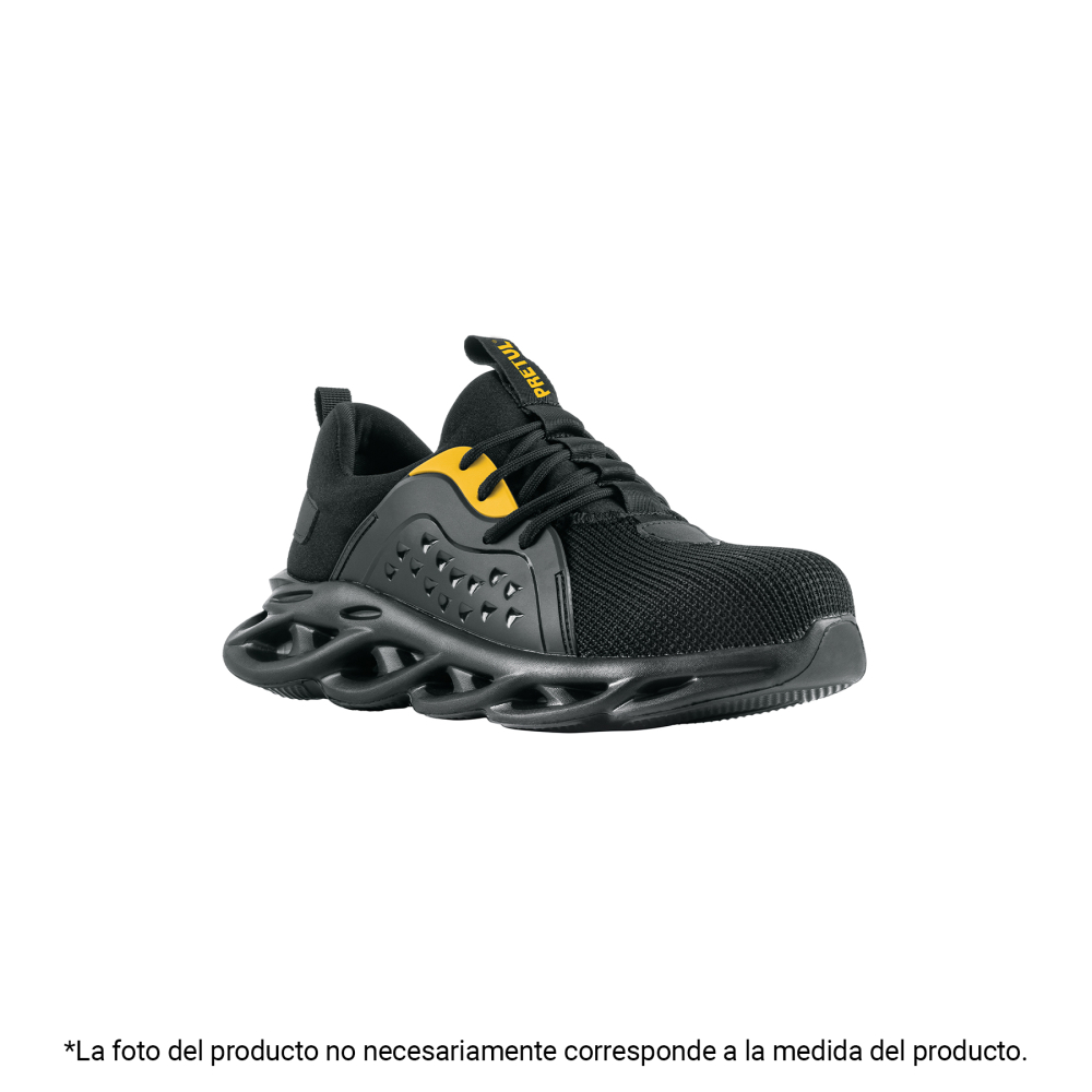 Tenis de seguridad #25, casquillo metálico, negros, PRETUL ZC-025TN